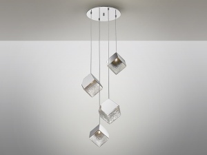 LUSTRA/PLAFONIERA PRISCILA, 50 CM, CROM/TRANSPARENT, DIN METAL, OTEL SI STICLA, STIL MODERN - Img 4