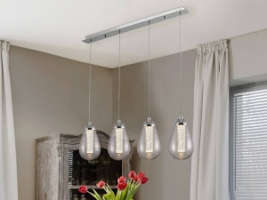 LUSTRA/PLAFONIERA TACCIA, 72 CM, CROM/TRANSPARENT, DIN METAL SI STICLA, STIL MODERN