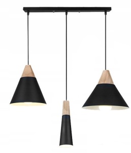 LUSTRA SCANDI SET CP BLACK, 139x80/100 cm, NEGRU, DIN METAL SI LEMN DE INALTA CALITATE, STIL MODERN, TU