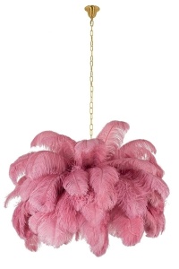 LUSTRA TIFFANY ROZ, CONFECTIONATA DIN METAL SI PENE DE STRUT, STIL MODERN - Img 2