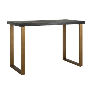 MASA DE BAR BLACKBONE ALAMA, NEAGRU RUSTIC, 7383, CONFECTIONATA DIN METAL SI LEMN DE STEJAR, STIL MODERN