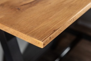 MASA DE BAR, CASTEL 120CM, DIN METAL SI BLAT DIN LEMN DE STEJAR, COD 39722 - Img 3