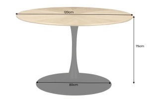 MASA DE DINING ROTUNDA, ATELIER 120CM, FURNIR LEMN DE STEJAR SI METAL, ASPECT NATUR, ARTIM GROUP SELECTION - Img 3