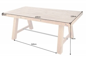 MASA DEOSEBITA, FINCA 240CM, LEMN MASIV, COD 43566, DESIGN INDUSTRIAL - Img 3