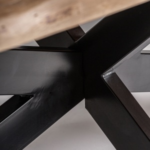 MASA DEOSEBITA, VIBORG 320CM, DIN LEMN DE SALCAM SI METAL, NATUR/NEGRU, ARTIM GROUP SELECTION - Img 4