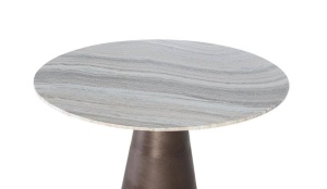MASA DINING 120CM, MARMURA/MARO, BLAT DIN MARMURA SI SUPORT DIN METAL, DESIGN EXTRAVAGANT - Img 2