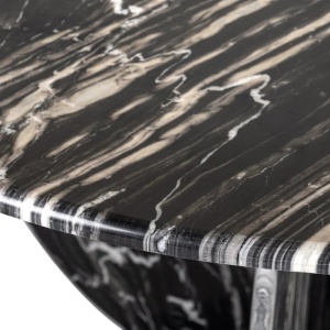 MASA DINING BANCROFT, 129 CM, EFECT DE MARMURA NEAGRA, DIN MARMURA, RICHMOND INTERIORS - Img 5