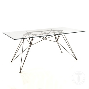 MASA DINING/BIROU 180CM DIN METAL SI STICLA SPILLO 2791