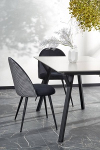 MASA DINING EXTENSIBILA BALROG 2, GRI DESCHIS/NEGRU, 140/180 CM, BLAT DIN MDF LACUIT SI PICIOARE DIN METAL, STIL MODERN - Img 3