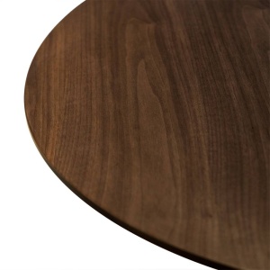 MASA DINING GOBLET, NUC/NEGRU, 135 CM, BLAT DIN LEMN MASIV SI PICIOR DIN METAL, STIL MODERN - Img 4