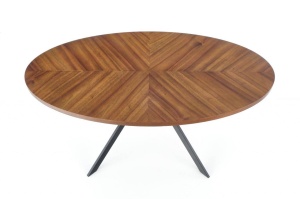MASA DINING LOCARNO, NUC/NEGRU, 170 CM, BLAT DIN MDF SI PICIOARE DIN METAL, STIL CLASIC - Img 6