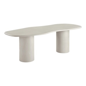 MASA DINING MARANOLA 96x240x76 cm, REALIZATA DIN MDF SI CIMENT, CULOARE BEJ, HOUSE NORDIC