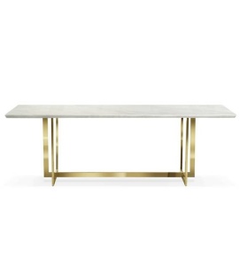 MASA DINING MARBLE 180 CM, EFECT DE MARMURA ALBA/AURIU, STIL MODERN