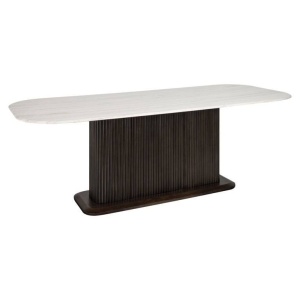 MASA DINING MAYFIELD, 230 CM, EFECT DE MARMURA ALBA/MARO, DIN MARMURA, LEMN SI METAL, RICHMOND INTERIORS