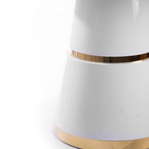 MASA DINING MENTONA, ALB/AURIU, 120 CM, BLAT DIN MDF SI PICIOR DIN METAL, STIL MODERN, ATR - Img 4