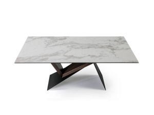 MASA DINING, NOA 180CM, 742350, METAL, LEMN DE NUC SI PORTELAN SI STICLA, DESIGN MODERN - Img 2