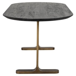 MASA DINING OVALA REVELIN, 200 CM, NEGRU/AURIU ANTICHIZAT, DIN LEMN DE MANGO SI METAL, RICHMOND INTERIORS - Img 3