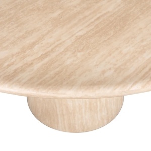 MASA DINING ROTUNDA FICTUS, 140 CM, BEJ, DIN TRAVERTIN, MDF SI METAL, RICHMOND INTERIORS - Img 2