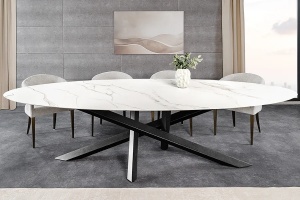 MASA DINING, SCULPTURE 280CM, CADRU DIN METAL SI BLAT DIN CERAMICA, ASPECT MARMURA, ARTIM GROUP SELECTION - Img 5
