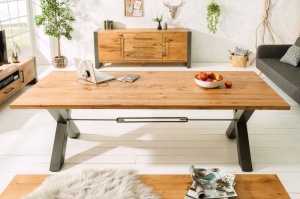 MASA DINING, STIL INDUSTRIAL, THOR 200CM, DIN LEMN MASIV DE STEJAR, ARTIM GROUP SELECTION