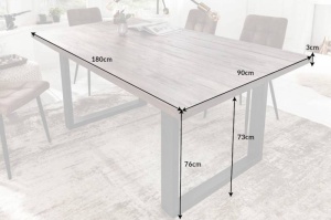 MASA DINING, WOTAN II 180CM, COD 40334, DIN LEMN MASIV, DESIGN INDUSTRIAL - Img 7