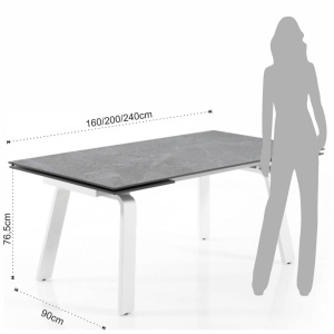 MASA ELEGANTA DIN CERAMICA 160/240CM, DEEM, COD 4655, STIL MODERN, REALIZATA DIN METAL SI CERAMICA - Img 7