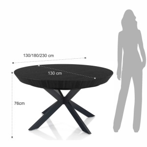 MASA EXTENSIBILA 130/230CM, STOR BLACK, DIN METAL SI BLAT DIN FURNIR, ARTIM GROUP SELECTION - Img 6
