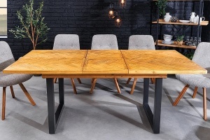 MASA EXTENSIBILA, MOSAIK 120- 160CM, FURNIR LEMN DE PIN RECICLAT SI METAL, ASPECT MARO NATUR, ARTIM GROUP SELECTION - Img 8