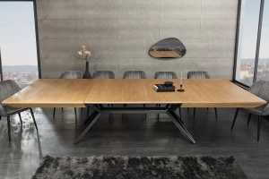 MASA EXTESIBILA DE MARI DIMENSIUNI, GIANT 180- 320CM, FURNIR LEMN DE STEJAR SI METAL, ASPECT STEJAR, ARTIM GROUP SELECTION