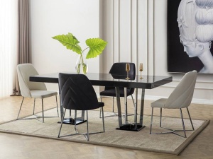 MASA MODERNA, SHADOW, 755245, DIN MDF LACUIT, STICLA SI PICIOARE DE METAL - Img 3