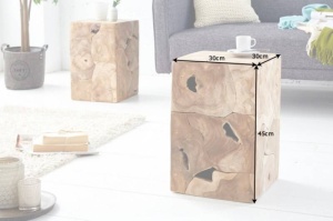 MASUTA DE CAFEA 30CM, TEAK COD 39225, LEMN MASIV REALIZAT MANUAL - Img 7