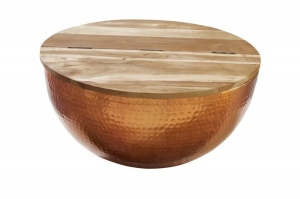 MASUTA DE CAFEA 70CM, ORIENT,COD 41454, METAL CULOAREA CUPRULUI, STIL MODERN - Img 7