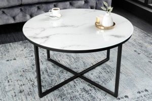 MASUTA DE CAFEA 80CM, ELEGANCE, DIN METAL SI STICLA, STIL INDUSTRIAL