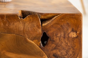 MASUTA DE CAFEA 90CM, TEAK COD 39227, LEMN MASIV REALIZAT MANUAL - Img 4