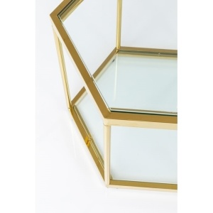 MASUTA DE CAFEA COMB GOLD 45, CONFECTIONATA DIN OTEL SI STICLA, STIL MODERN - Img 2