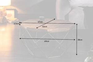 MASUTA DE CAFEA, DIAMOND 69CM, COD 40391, DIN LEMN MASIV, DESIGN INDUSTRIAL - Img 7