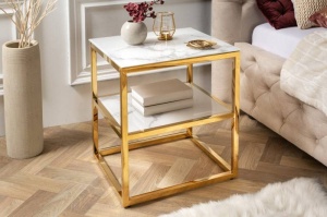 MASUTA DE CAFEA, ELEGANCE 45CM, DIN STICLA CU EFECT DE MARMURA