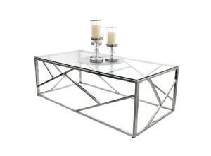 MASUTA DE CAFEA GLAMOR CT020 120X60 DIN METAL SI STICLA - Img 6