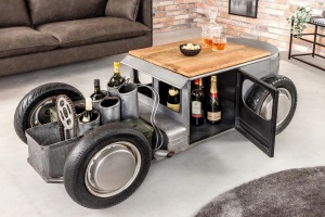 MASUTA DE CAFEA, HOT ROD 160CM, LEMN SI METAL, MODEL DEOSEBIT