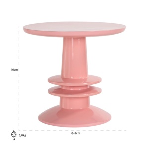 MASUTA DE CAFEA JOSY PINK 42Ø, 825249, CONFECTIONATA DIN POLIRASINA, STIL MODERN - Img 3