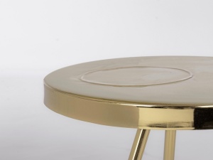 MASUTA DE CAFEA KESAR BEJ/AURIU, CONFECTIONATA DIN OTEL, STIL MODERN - Img 3