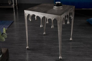 MASUTA DE CAFEA, LIQUID L 50CM, ARGINTIE, DIN METAL, STIL MODERN - Img 5