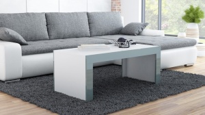 MASUTA DE CAFEA LIVING TESS ALB/GRI DESIGN MODERN CM
