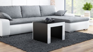MASUTA DE CAFEA LIVING TESS KWADRAT NEGRU/ALB DESIGN MODERN CM
