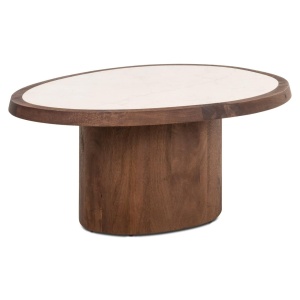 MASUTA DE CAFEA MELROSE, 214454, CONFECTIONATA DIN LEMN MASIV DE MANGO, MARMURA ITALIANA, PLASTIC SI OTEL INOXIDABIL, MARO, STIL MODERN