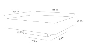 MASUTA DE CAFEA MIKE 100 X 100 DIN MDF STIL MODERN B2 - Img 3