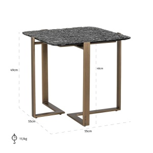 MASUTA DE CAFEA STERLING BROWN 55CM, 825219, CONFECTIONATA DIN METAL SI STICLA, STIL MODERN - Img 4