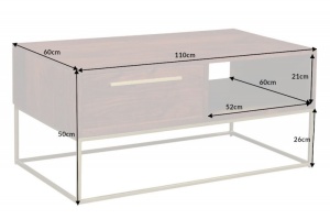 MASUTA DE CAFEA STRAIGHT 40293 DIN LEMN MASIV DE SALCAM STIL VINTAGE - Img 2