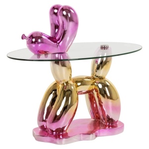 MASUTA DE CAFEA USHA PINK, 825307, CONFECTIONATA DIN POLIRASINA SI STICLA SECURIZATA, STIL MODERN