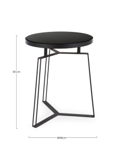 MASUTA DE CAFEA ZAIRA NEAGRA, CONFECTIONATA DIN STICLA SI METAL, STIL MODERN - Img 2